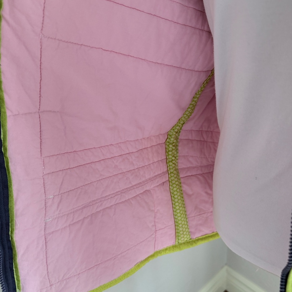 Handmade Upcycled Pink Floral Print Quilt Jacket Size M/L - Picture 7 of 16